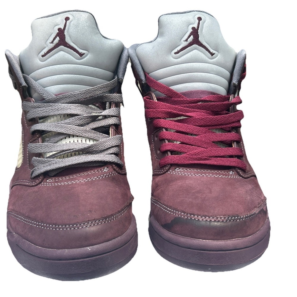 Nike Air Jordan 5 Retro SE Burgundy Sneakers SZ 9 Maroon Upper Reflective Tongue